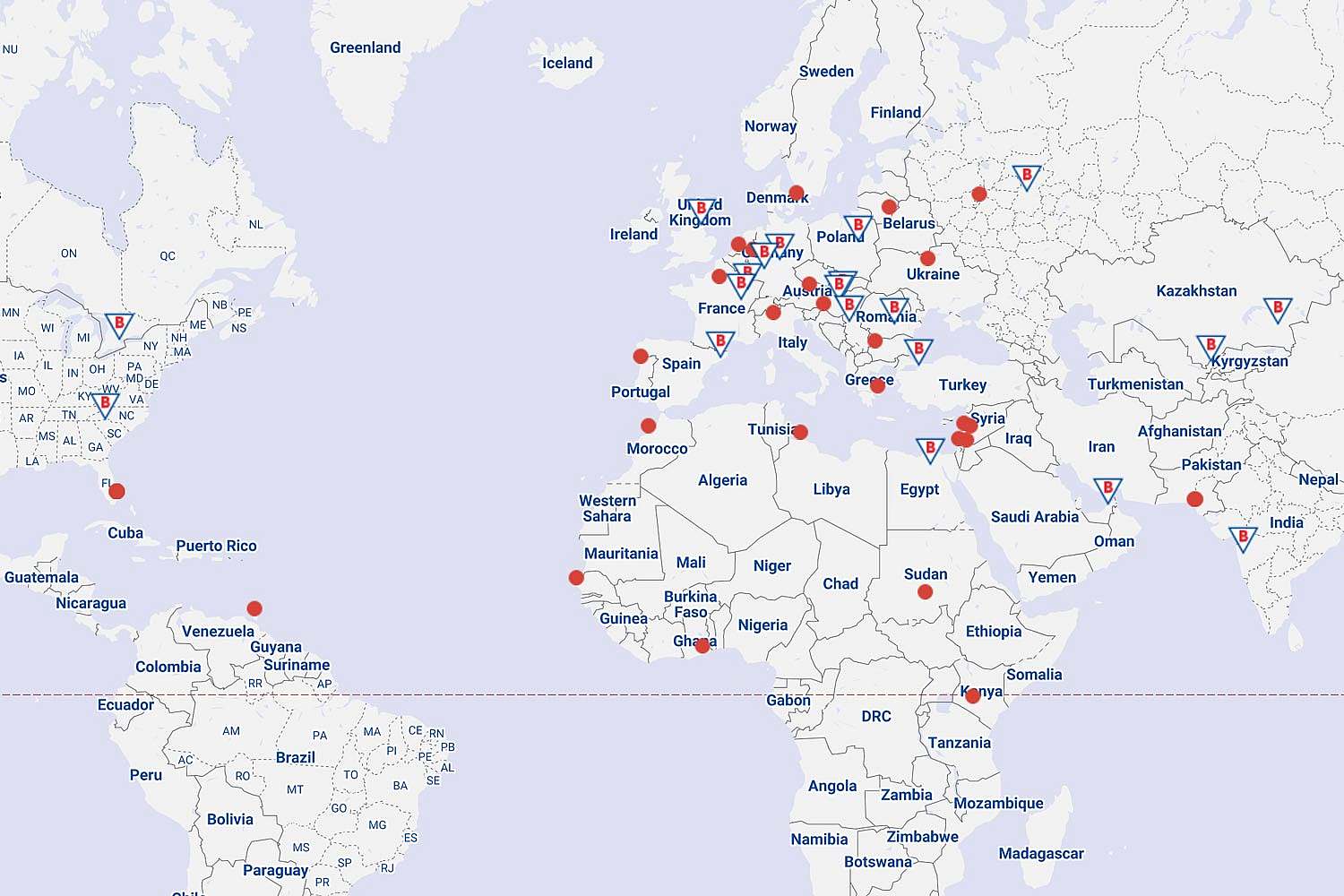 Locations Worldmap